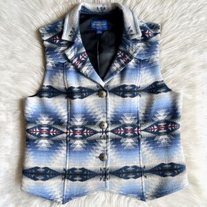 PENDLETON Western Wear Native Blanket High Grade Wool Vest • Southwestern Navajo